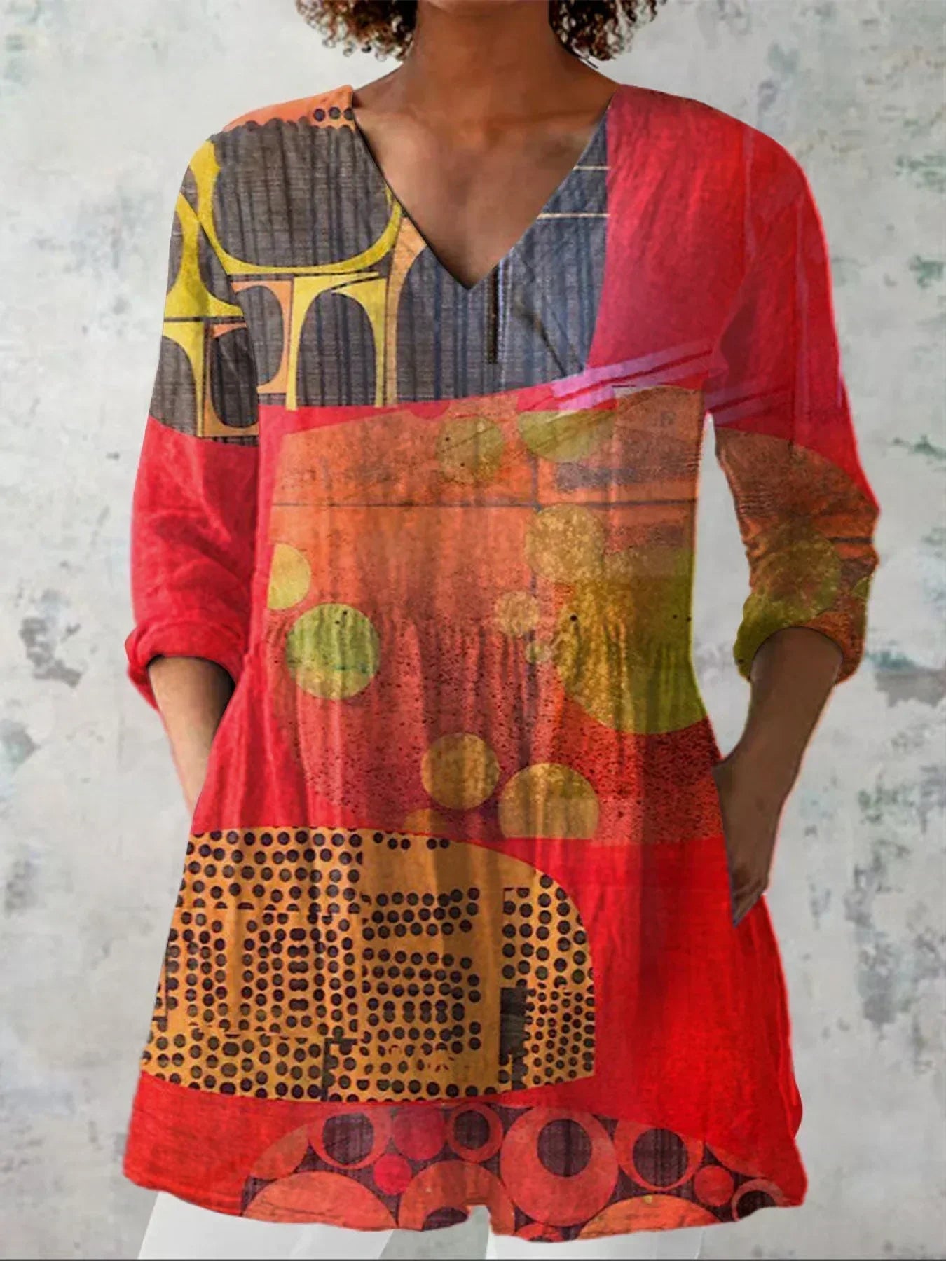Riley Modern Abstract V-Neck Shirt