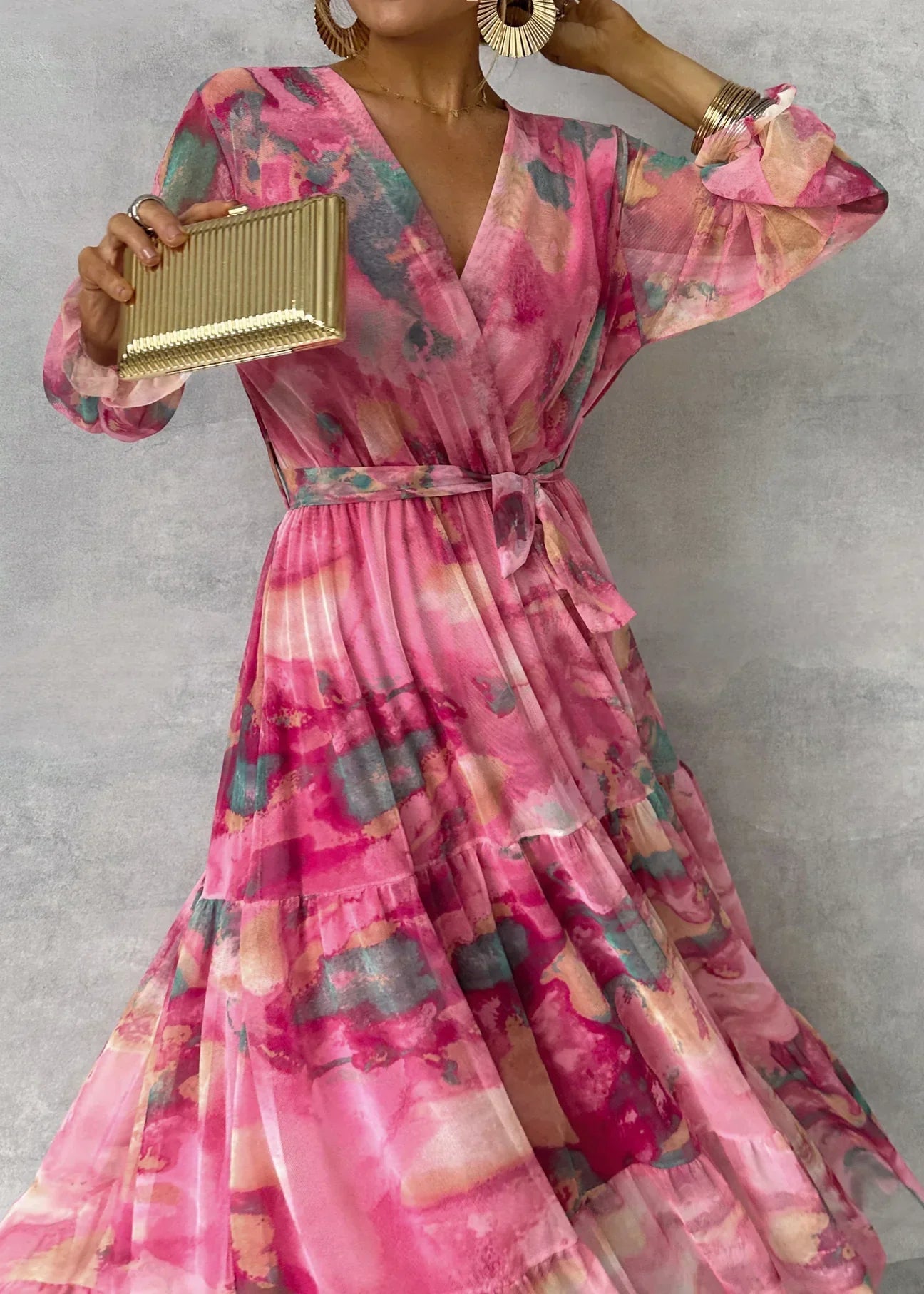 Adela | Vestido cruzado con estampado floral
