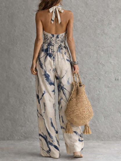 Irene - Mono de pernera ancha con cuello halter
