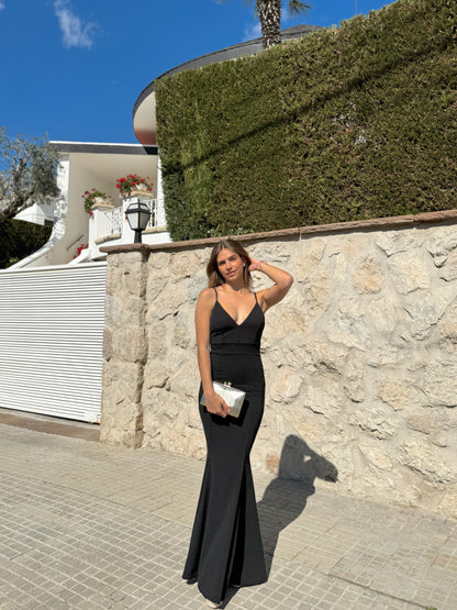 Vestido largo corazon sirena negro