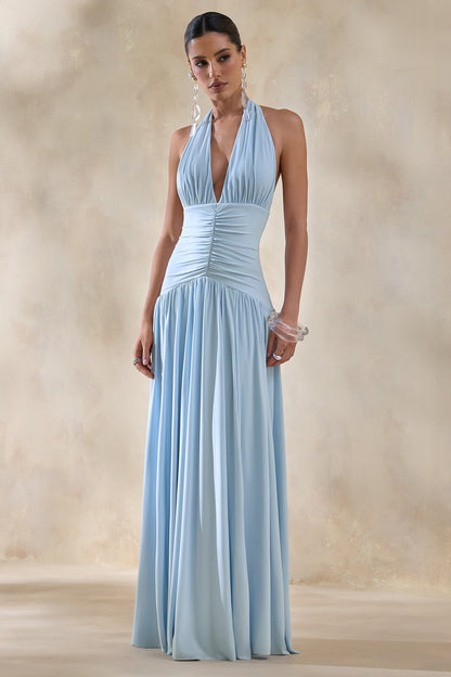 Vestido Berta™ | Largo con escote profundo y detalles fruncidos