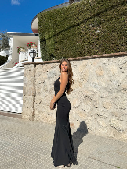 Vestido largo corazon sirena negro