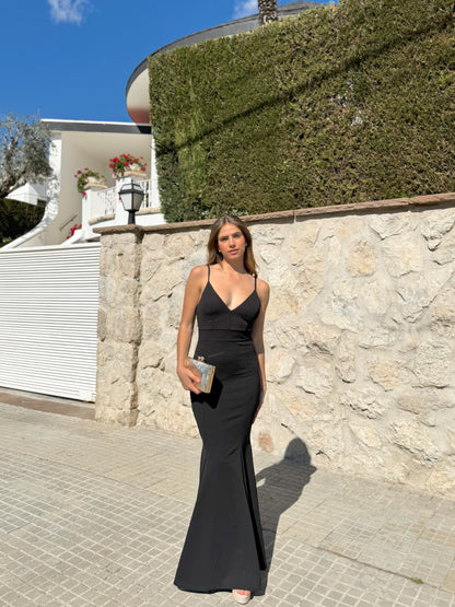 Vestido largo corazon sirena negro