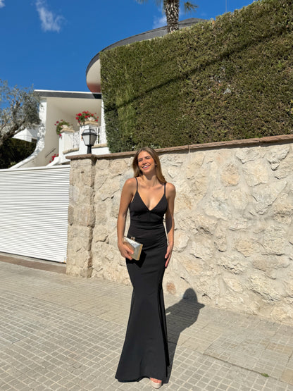 Vestido largo corazon sirena negro