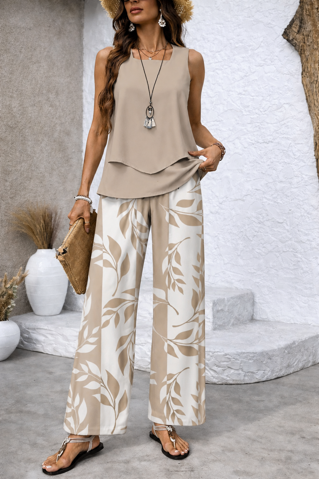 Valentina Elegant Botanical Pant Set