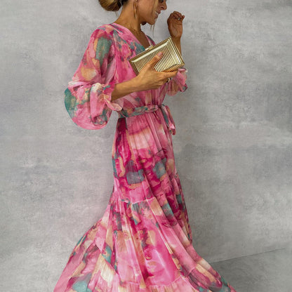 Adela | Vestido cruzado con estampado floral