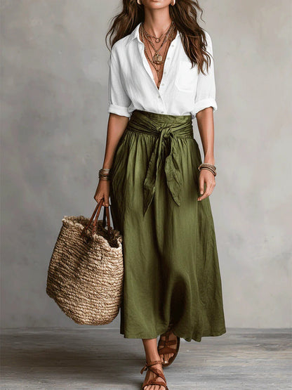 River | Elegante completo midi a due pezzi
