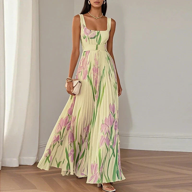 Oriah | Vestido largo de corte A con estampado floral