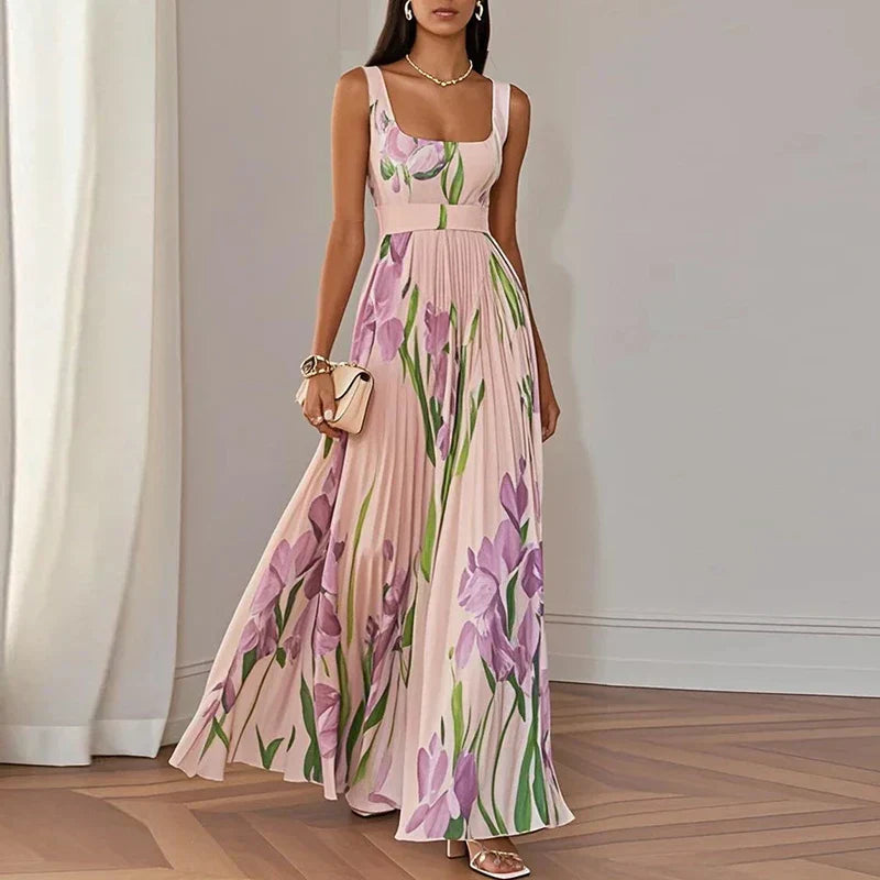 Oriah | Vestido largo de corte A con estampado floral