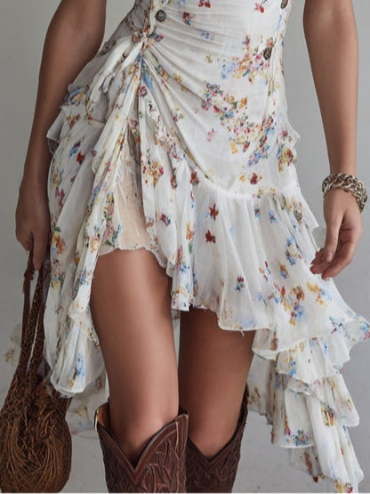 Mérida - Minivestido de estilo retro con estampado floral