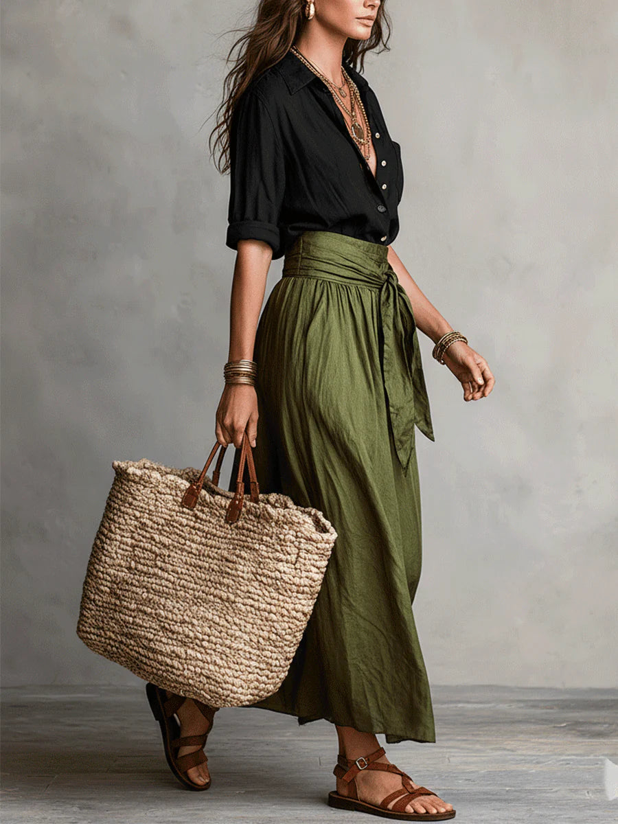 River | Elegante completo midi a due pezzi