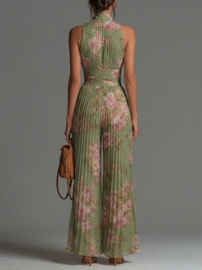 Loli - Mono de gasa verde con estampado floral