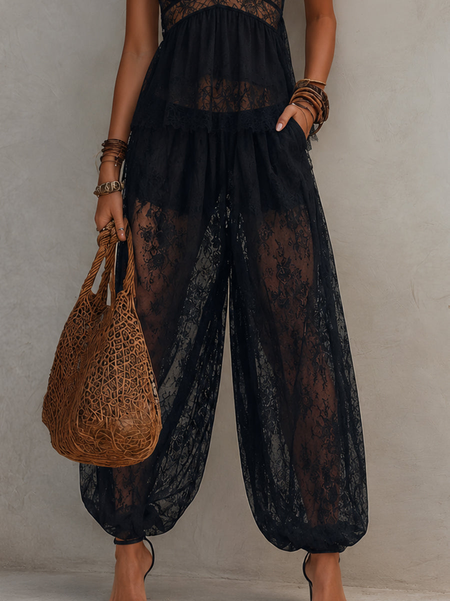 Cintia - Conjunto de camiseta de tirantes negra con espalda descubierta