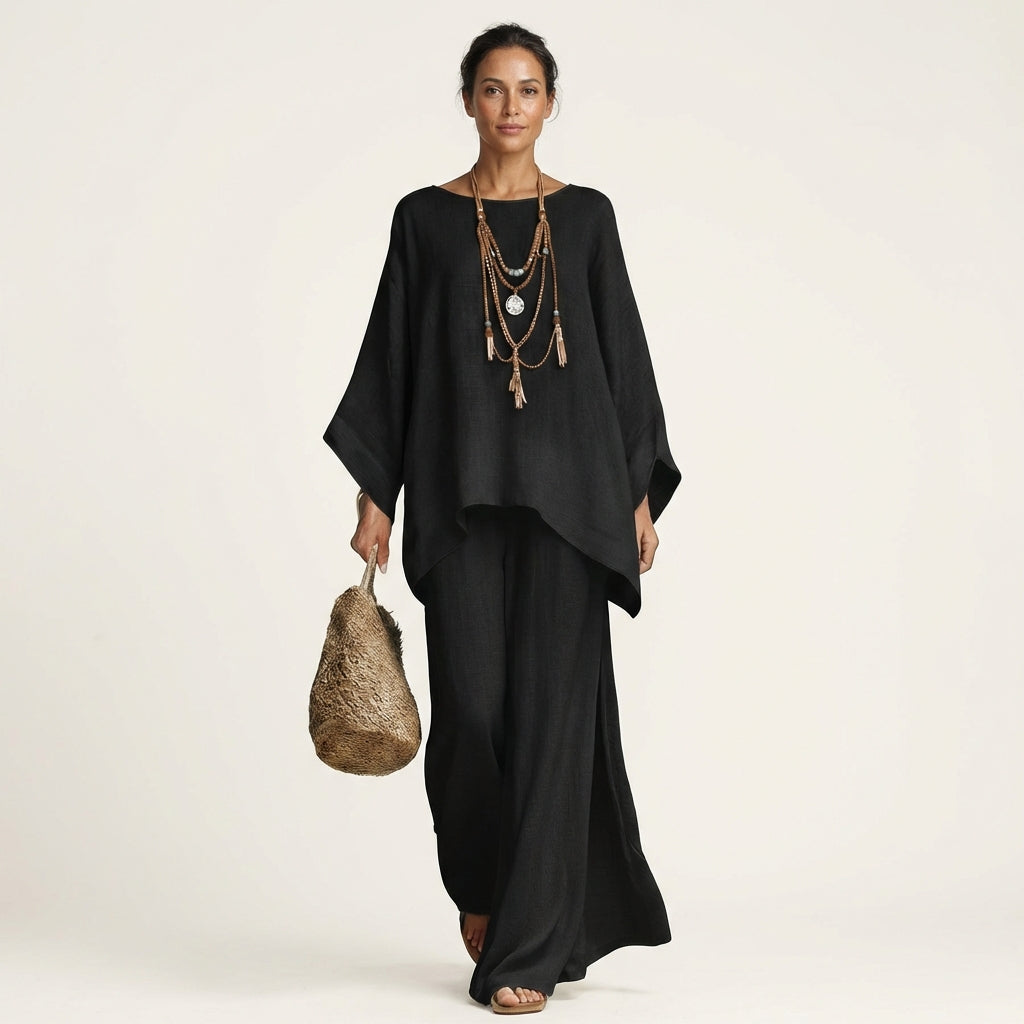 MariLoli | Conjunto boho de mezcla de lino