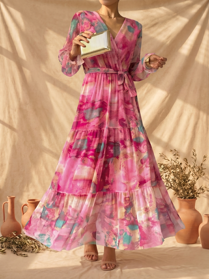 Adela | Vestido cruzado con estampado floral