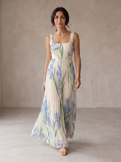 Oriah | Vestido largo de corte A con estampado floral