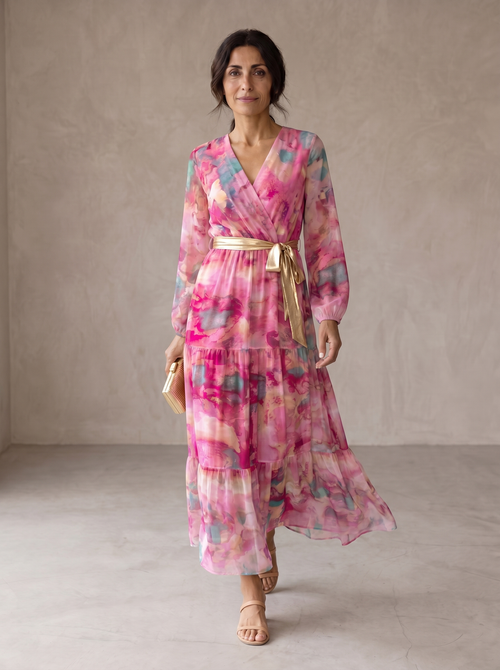 Adela | Vestido cruzado con estampado floral