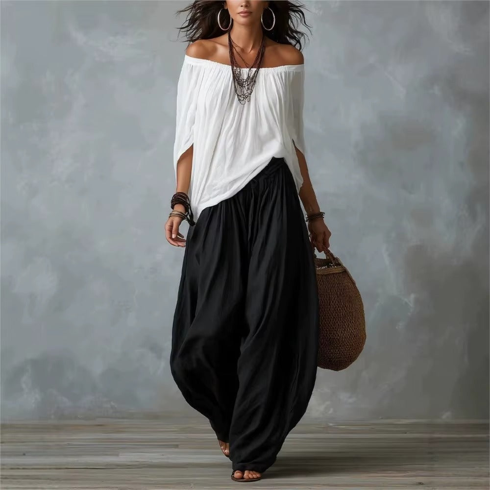 Fiora - Completo Elegante con Top Morbido e Pantaloni Ampi