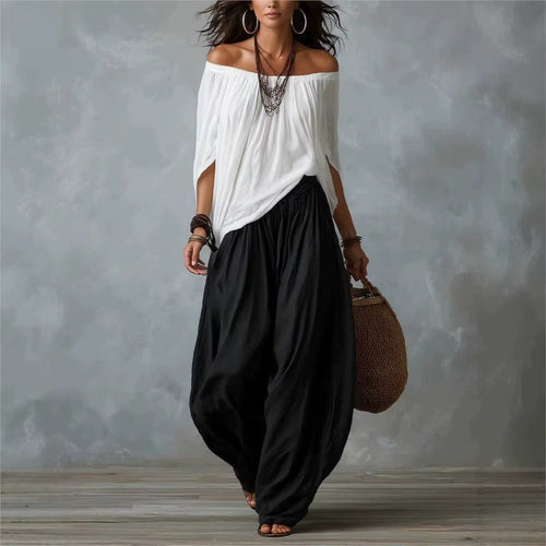 Fiora - Completo Elegante con Top Morbido e Pantaloni Ampi