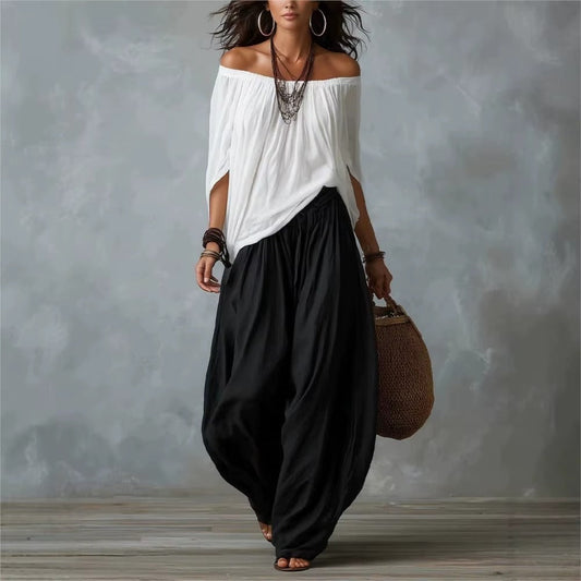 Fiora - Completo Elegante con Top Morbido e Pantaloni Ampi